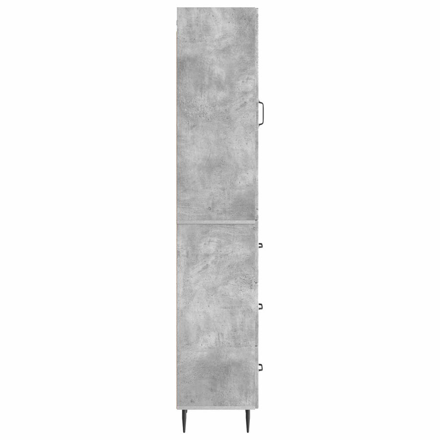 Kastenset 2 pcs Betongrijs 33 x 34,5 x 90 cm Bewerkt hout