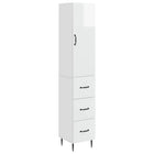 Kastenset 2 stuks hoogglans wit 33x34,5x90 cm