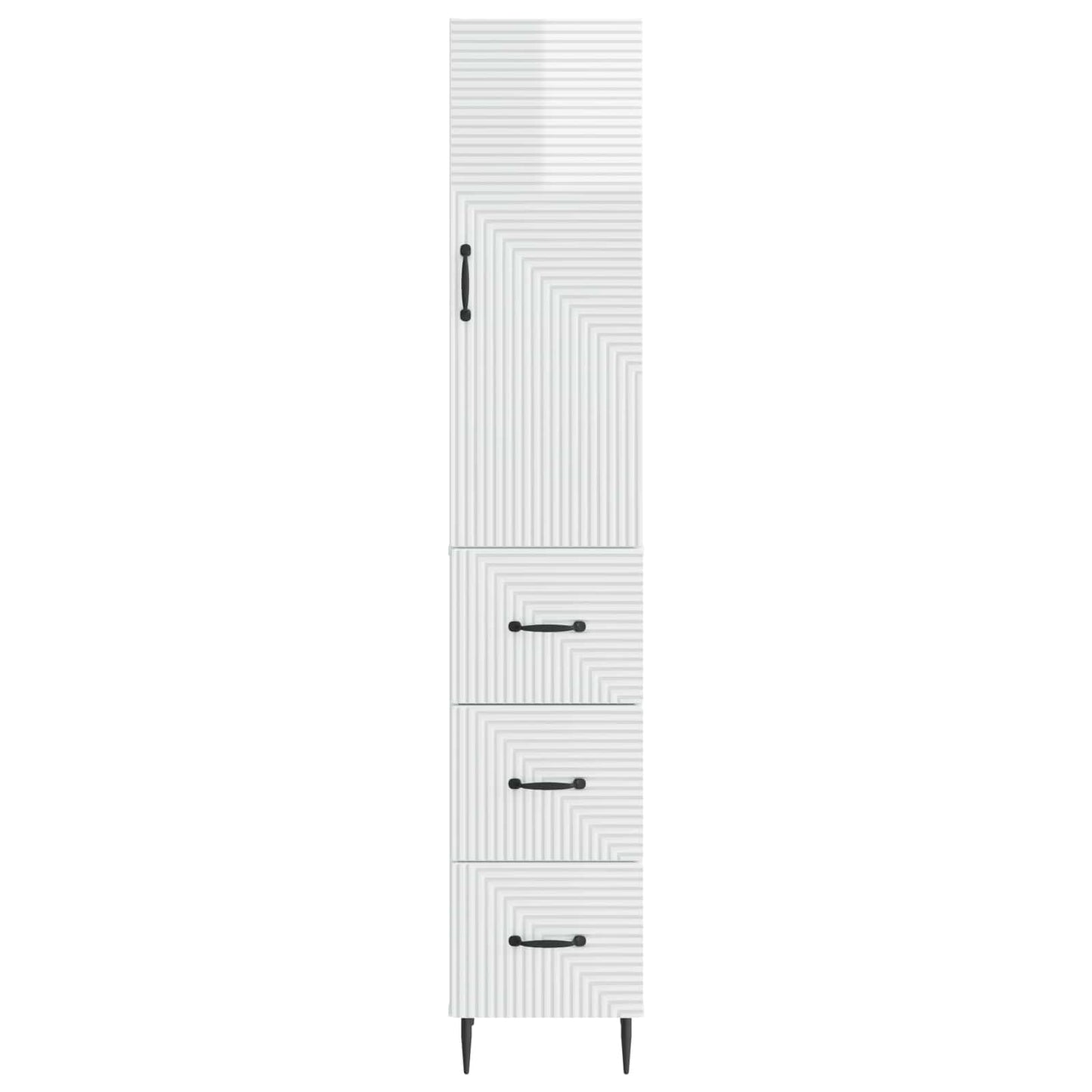 Kastenset 2 pcs Hoogglans Wit 33 x 34,5 x 90 cm Bewerkt hout