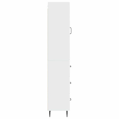 Kastenset 2 pcs Hoogglans Wit 33 x 34,5 x 90 cm Bewerkt hout