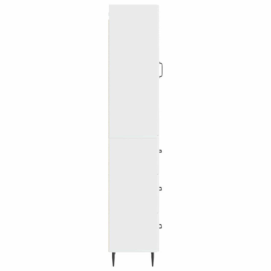 Kastenset 2 pcs Hoogglans Wit 33 x 34,5 x 90 cm Bewerkt hout