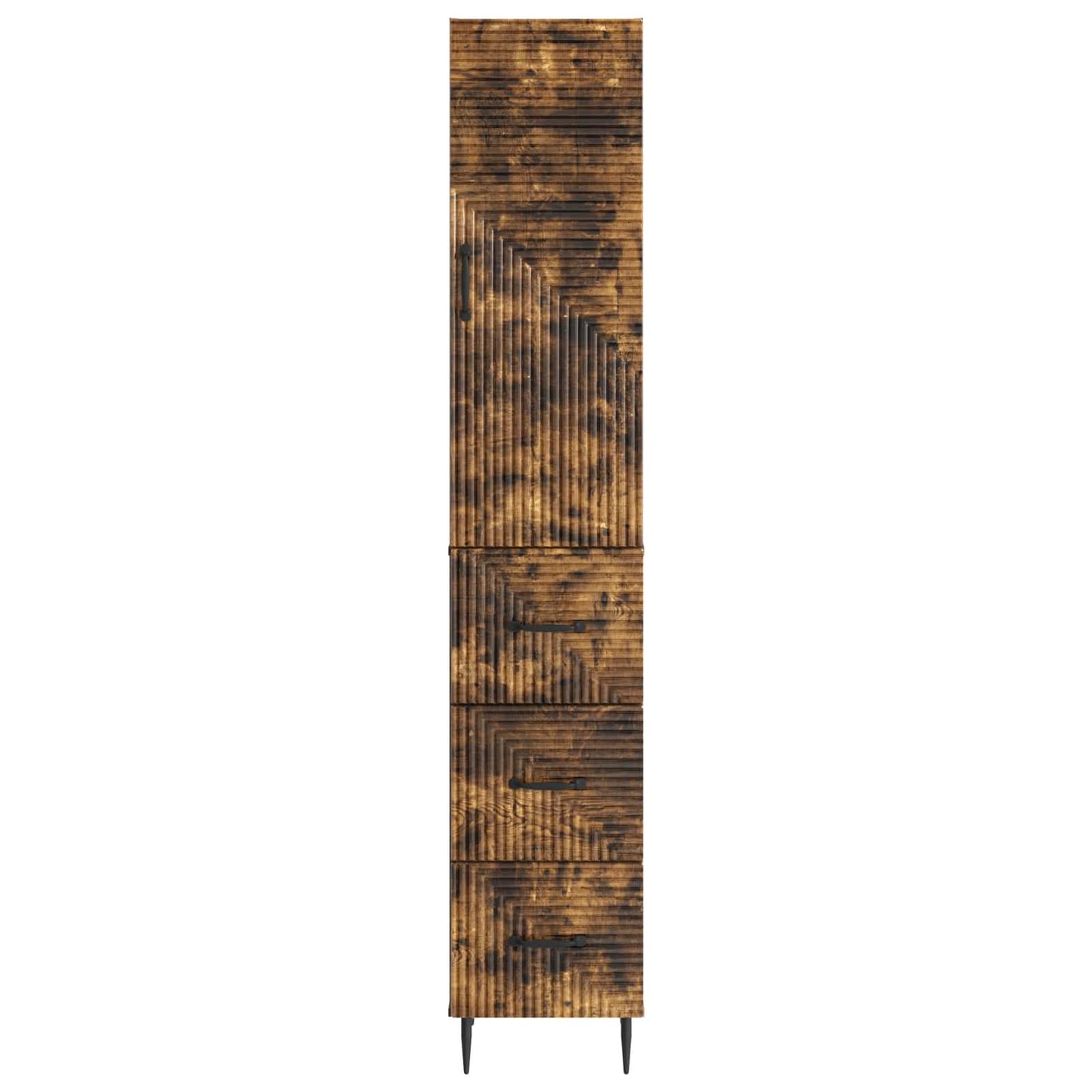 Kastenset 2 pcs Gerookt eiken 33 x 34,5 x 90 cm Bewerkt hout