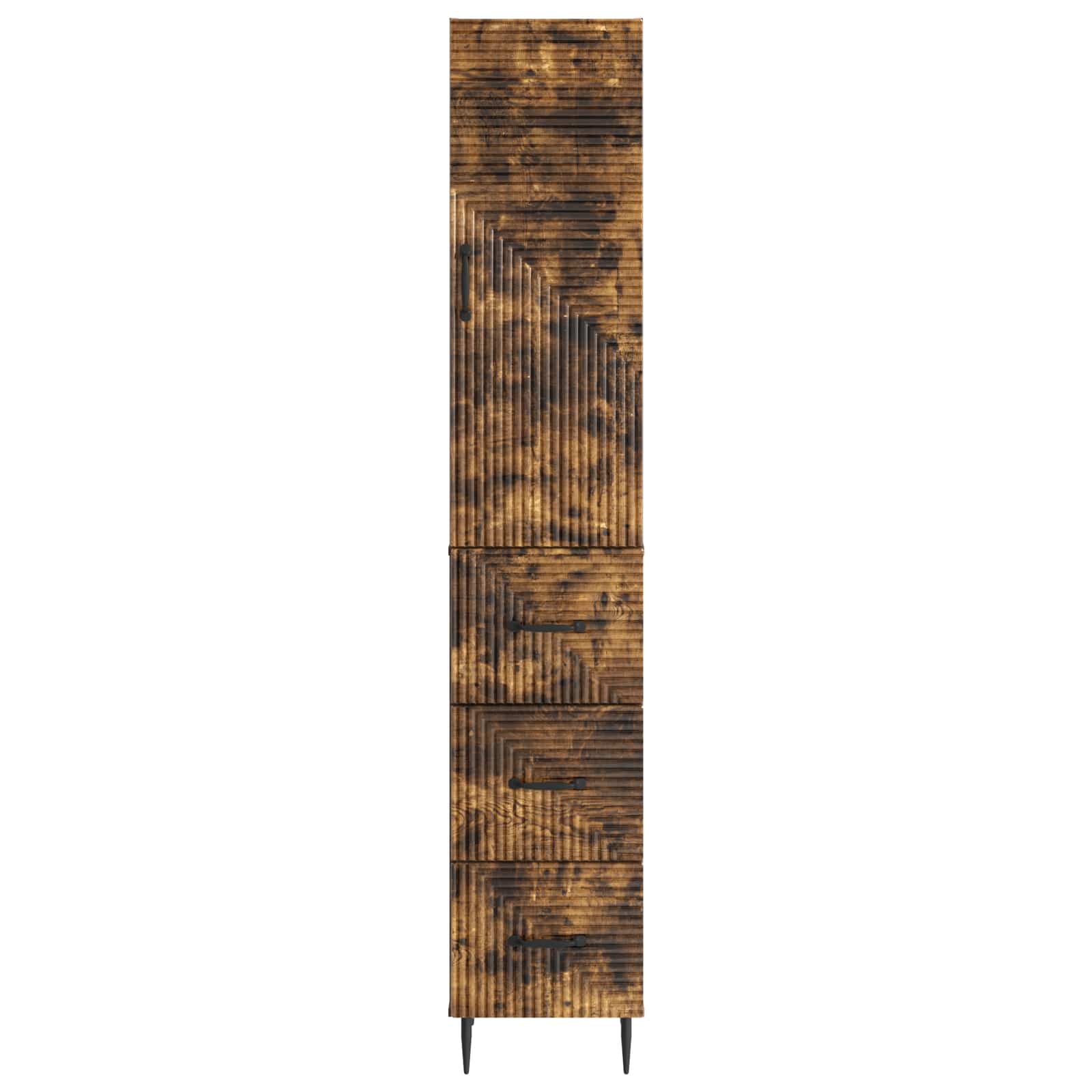 Kastenset 2 pcs Gerookt eiken 33 x 34,5 x 90 cm Bewerkt hout