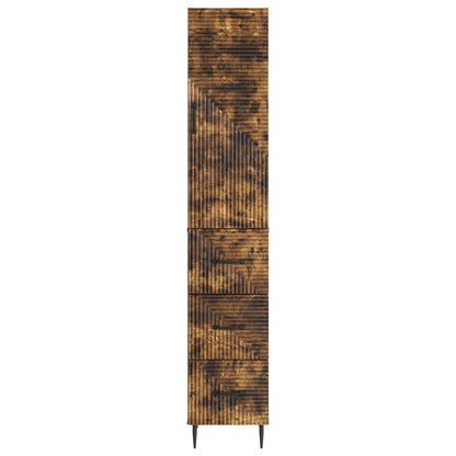 Kastenset 2 pcs Gerookt eiken 33 x 34,5 x 90 cm Bewerkt hout
