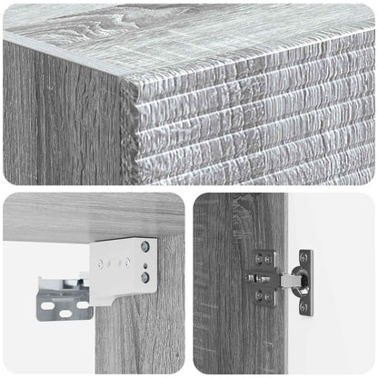 Kastenset 2 pcs Grijs Sonoma 33 x 34,5 x 90 cm Bewerkt hout
