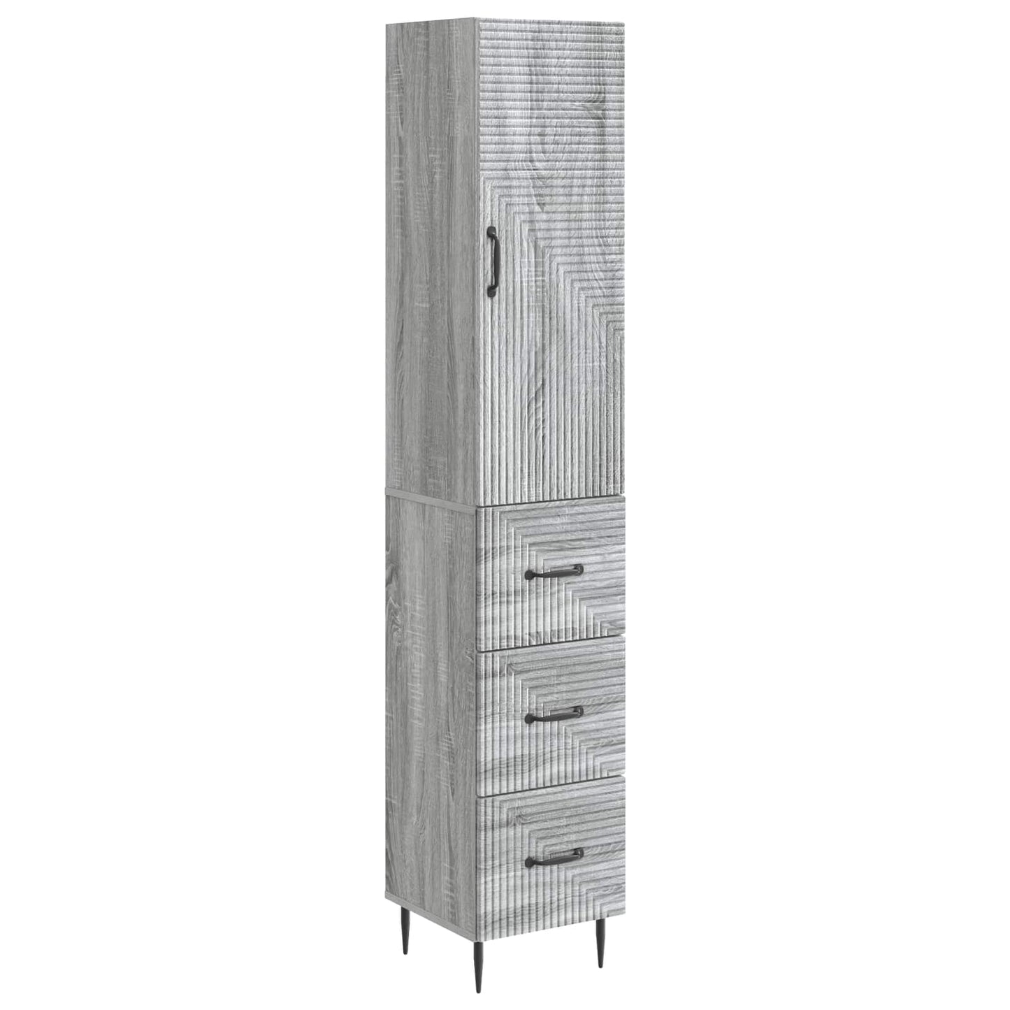 Kastenset 2 pcs Grijs Sonoma 33 x 34,5 x 90 cm Bewerkt hout