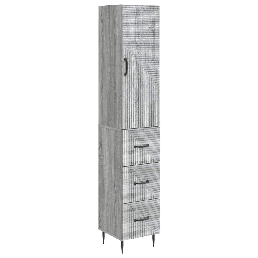 Kastenset 2 pcs Grijs Sonoma 33 x 34,5 x 90 cm Bewerkt hout