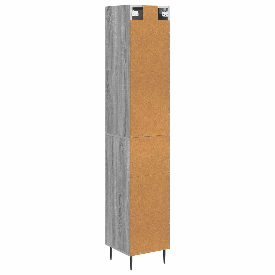 Kastenset 2 pcs Grijs Sonoma 33 x 34,5 x 90 cm Bewerkt hout