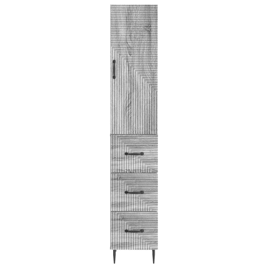 Kastenset 2 pcs Grijs Sonoma 33 x 34,5 x 90 cm Bewerkt hout