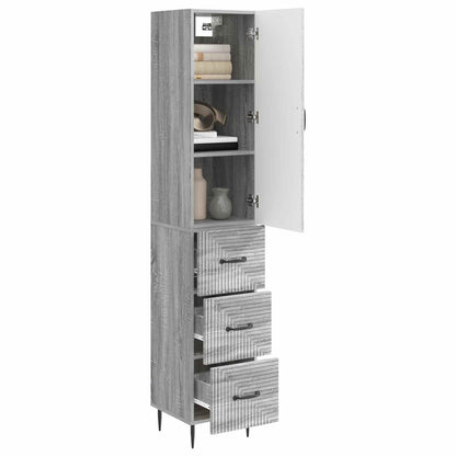 Kastenset 2 pcs Grijs Sonoma 33 x 34,5 x 90 cm Bewerkt hout