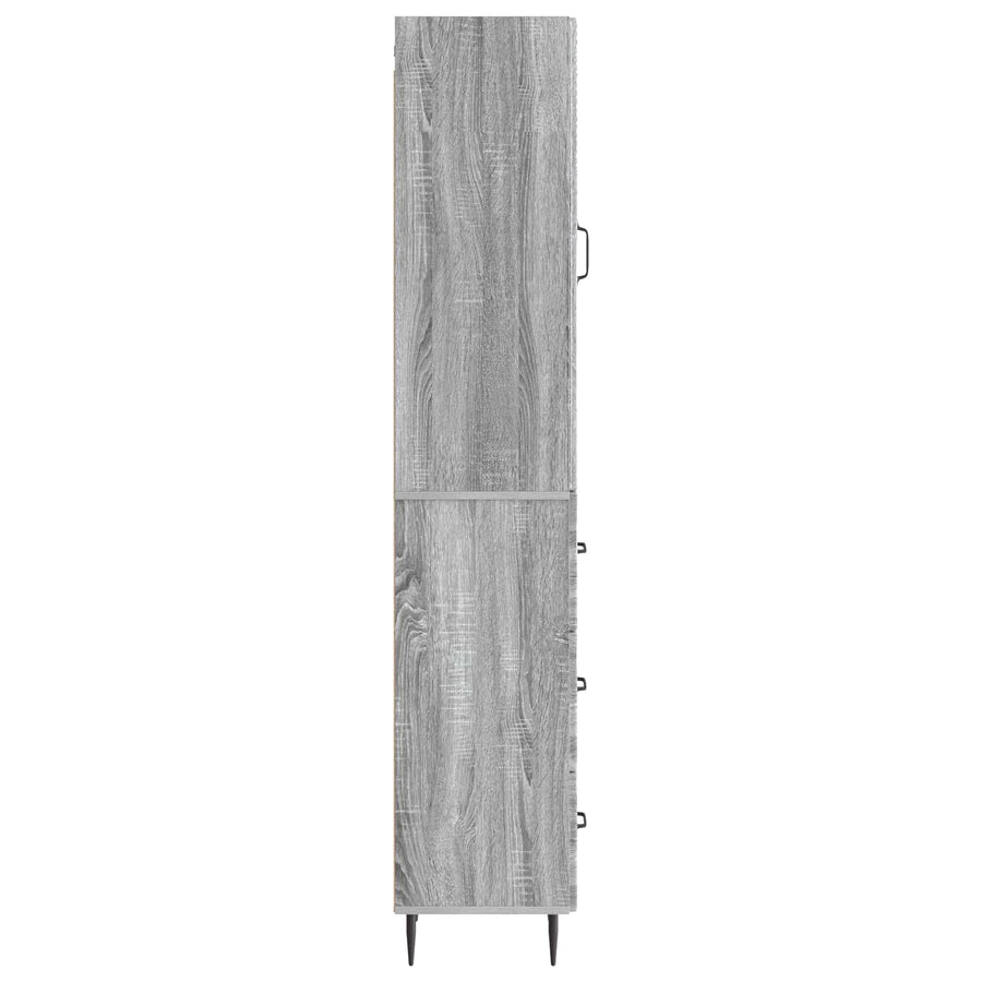 Kastenset 2 pcs Grijs Sonoma 33 x 34,5 x 90 cm Bewerkt hout