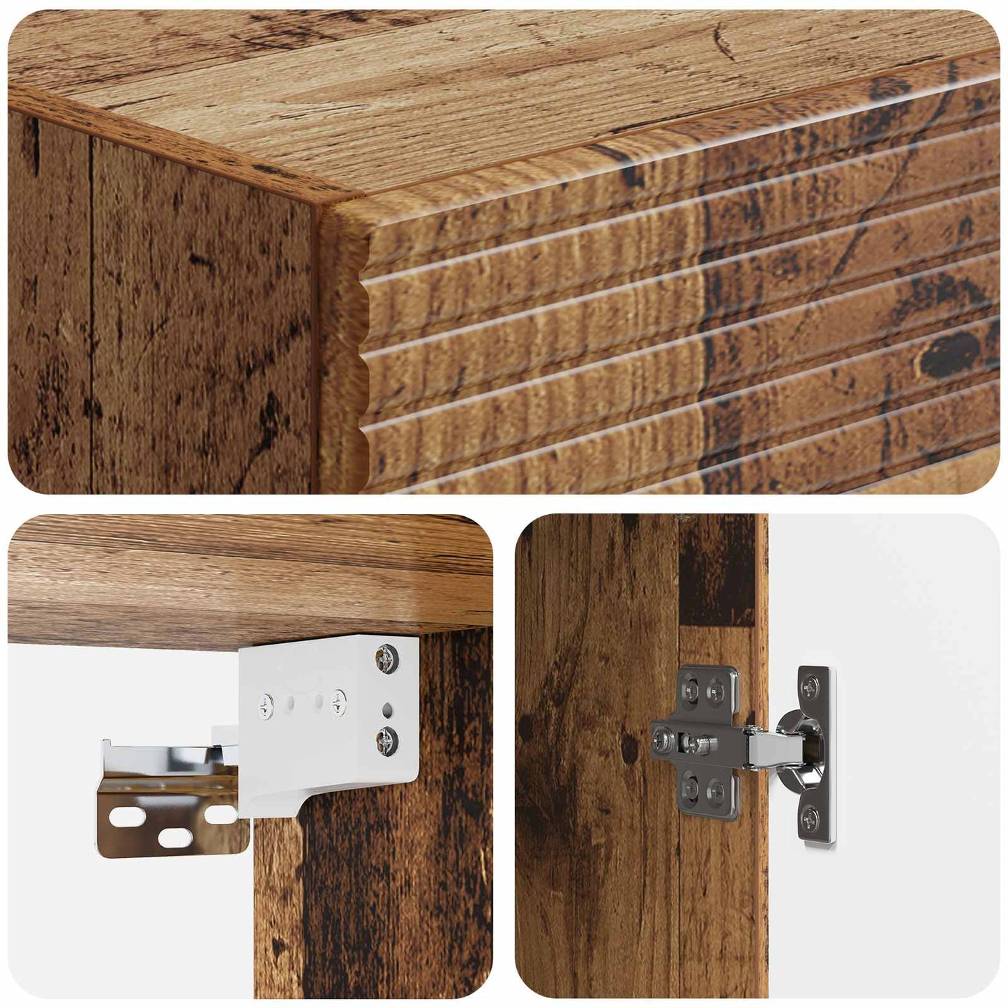 Kastenset 2 pcs Oud hout 33 x 34,5 x 90 cm Bewerkt hout
