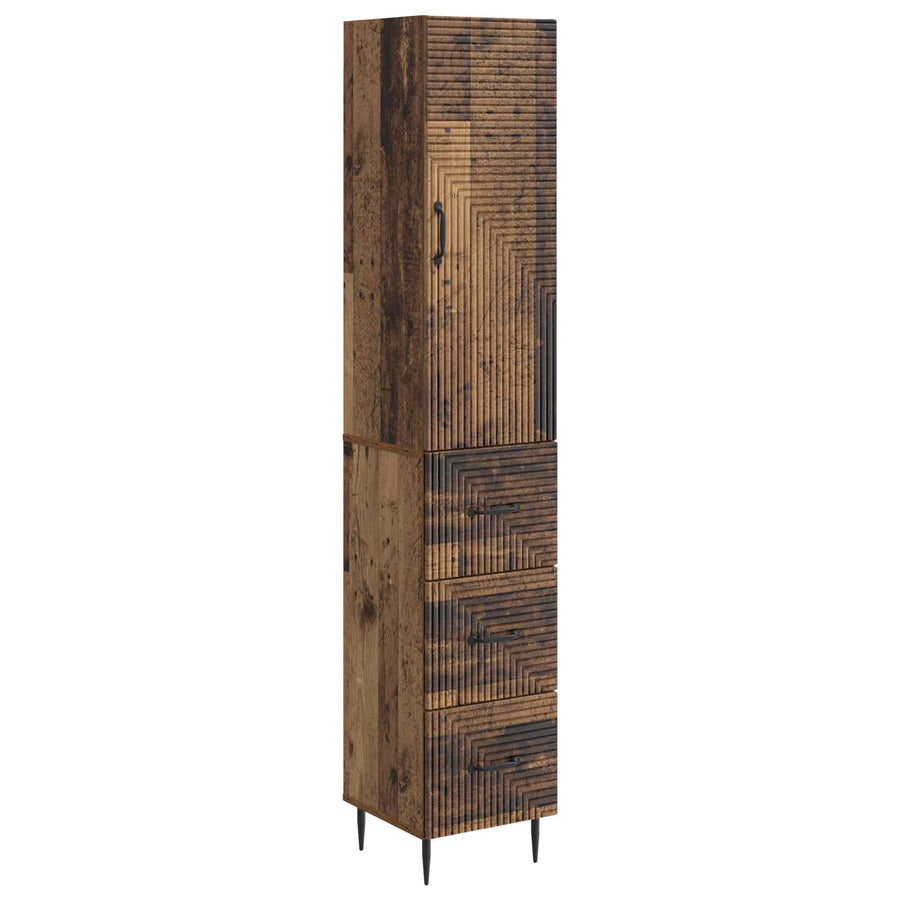 Kastenset 2 pcs Oud hout 33 x 34,5 x 90 cm Bewerkt hout