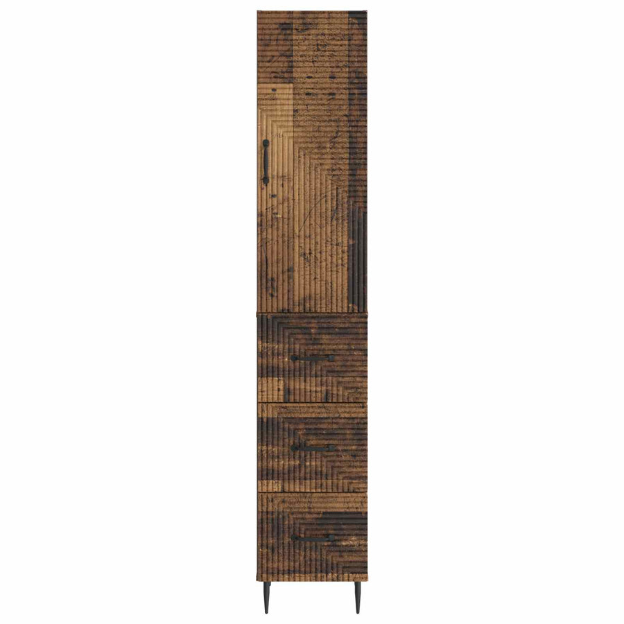 Kastenset 2 pcs Oud hout 33 x 34,5 x 90 cm Bewerkt hout