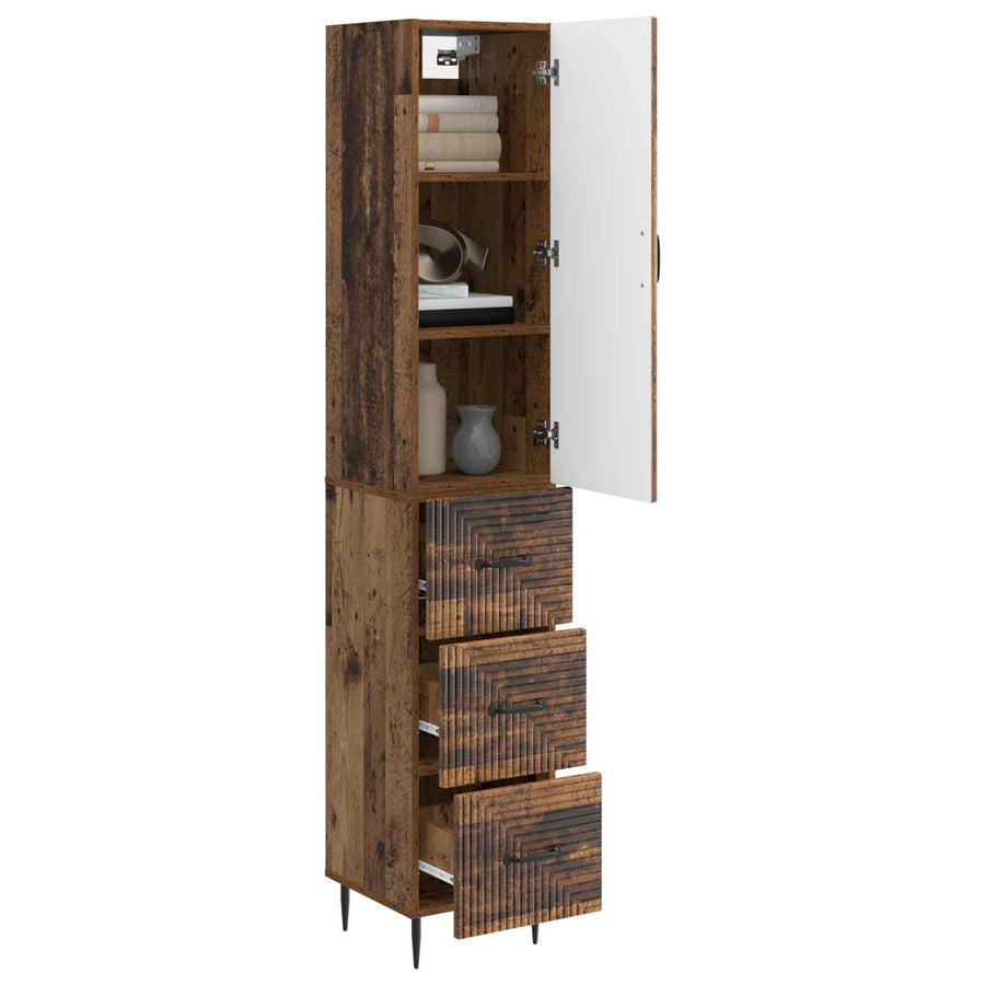 Kastenset 2 pcs Oud hout 33 x 34,5 x 90 cm Bewerkt hout