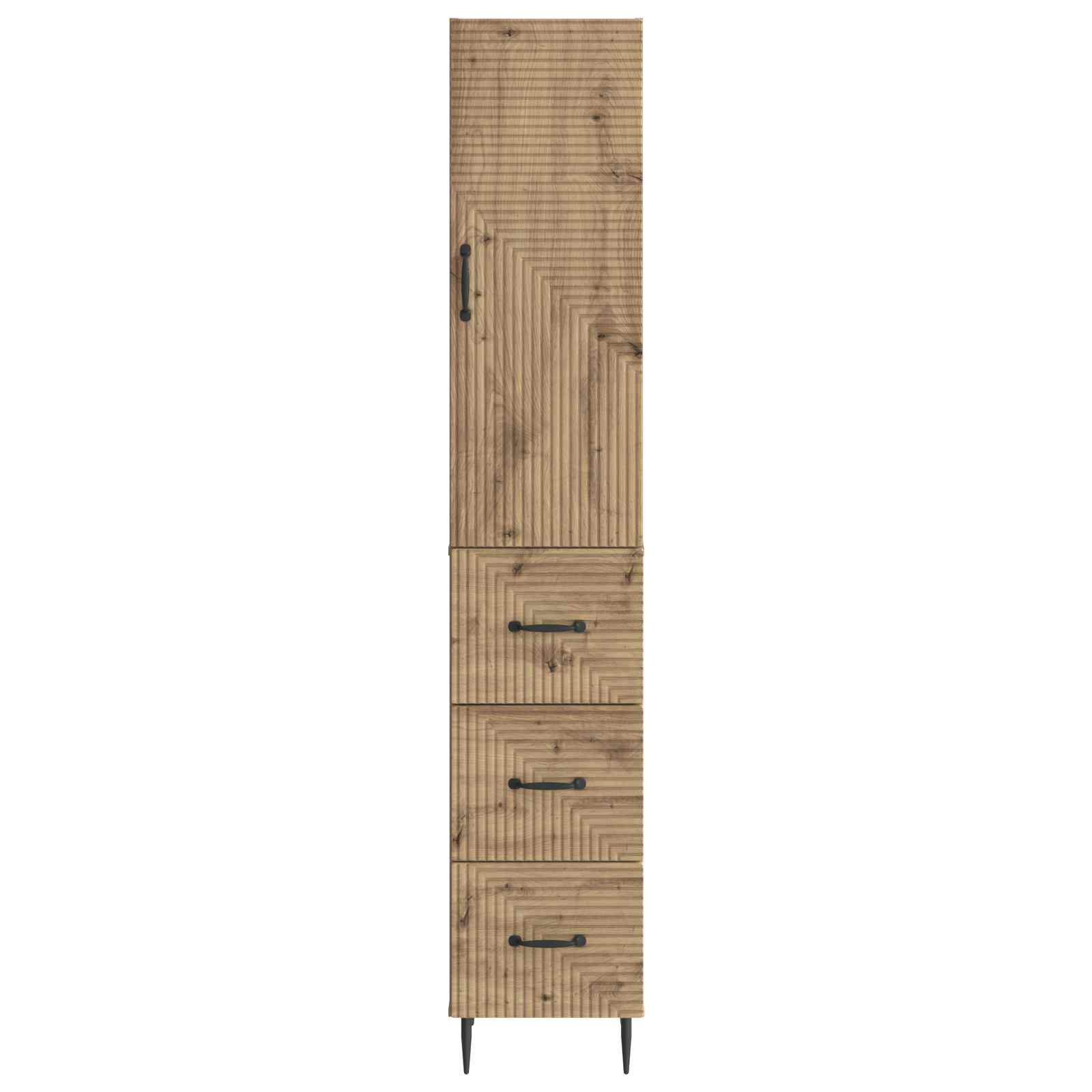Kastenset 2 pcs Artisanaal eiken 33 x 34,5 x 90 cm Bewerkt hout