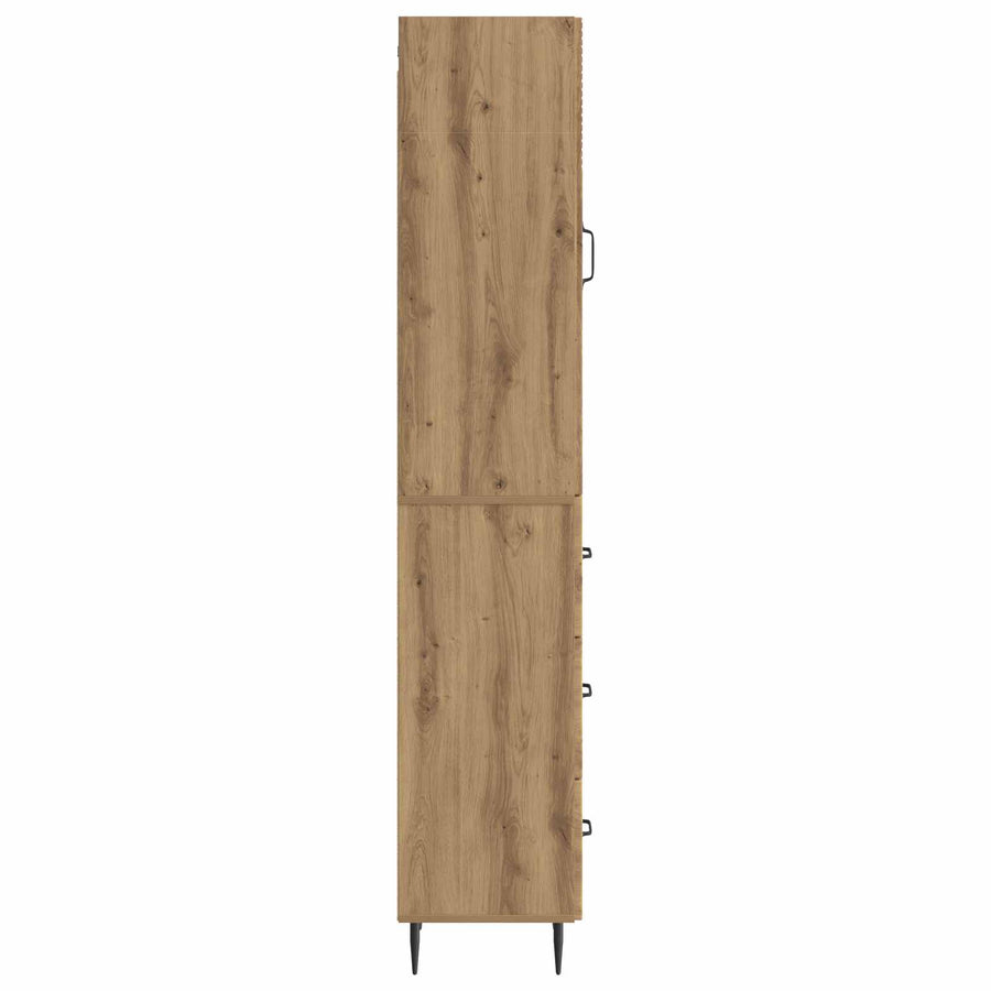 Kastenset 2 pcs Artisanaal eiken 33 x 34,5 x 90 cm Bewerkt hout
