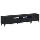 3-delige LED TV-kast Zwart Bewerkt hout