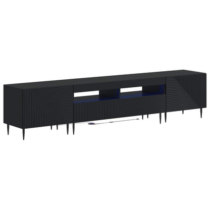 3-delige LED TV-kast Zwart Bewerkt hout