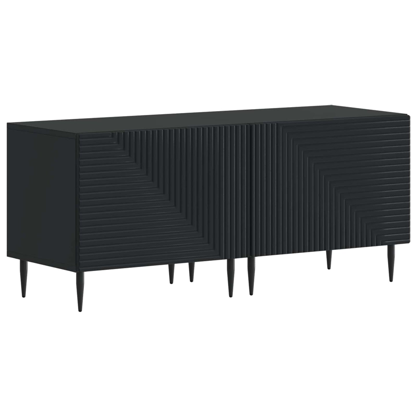 3-delige LED TV-kast Zwart Bewerkt hout