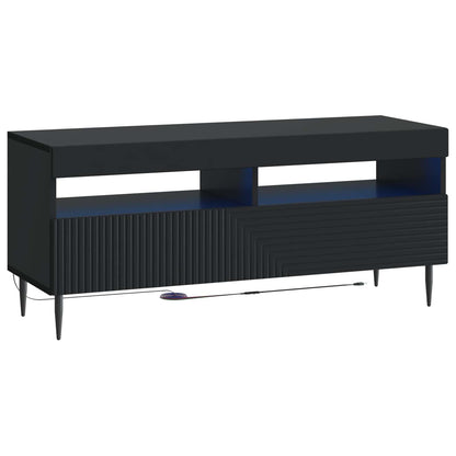 3-delige LED TV-kast Zwart Bewerkt hout