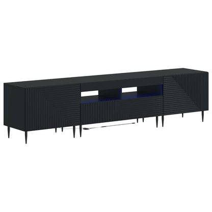 3-delige LED TV-kast Zwart Bewerkt hout