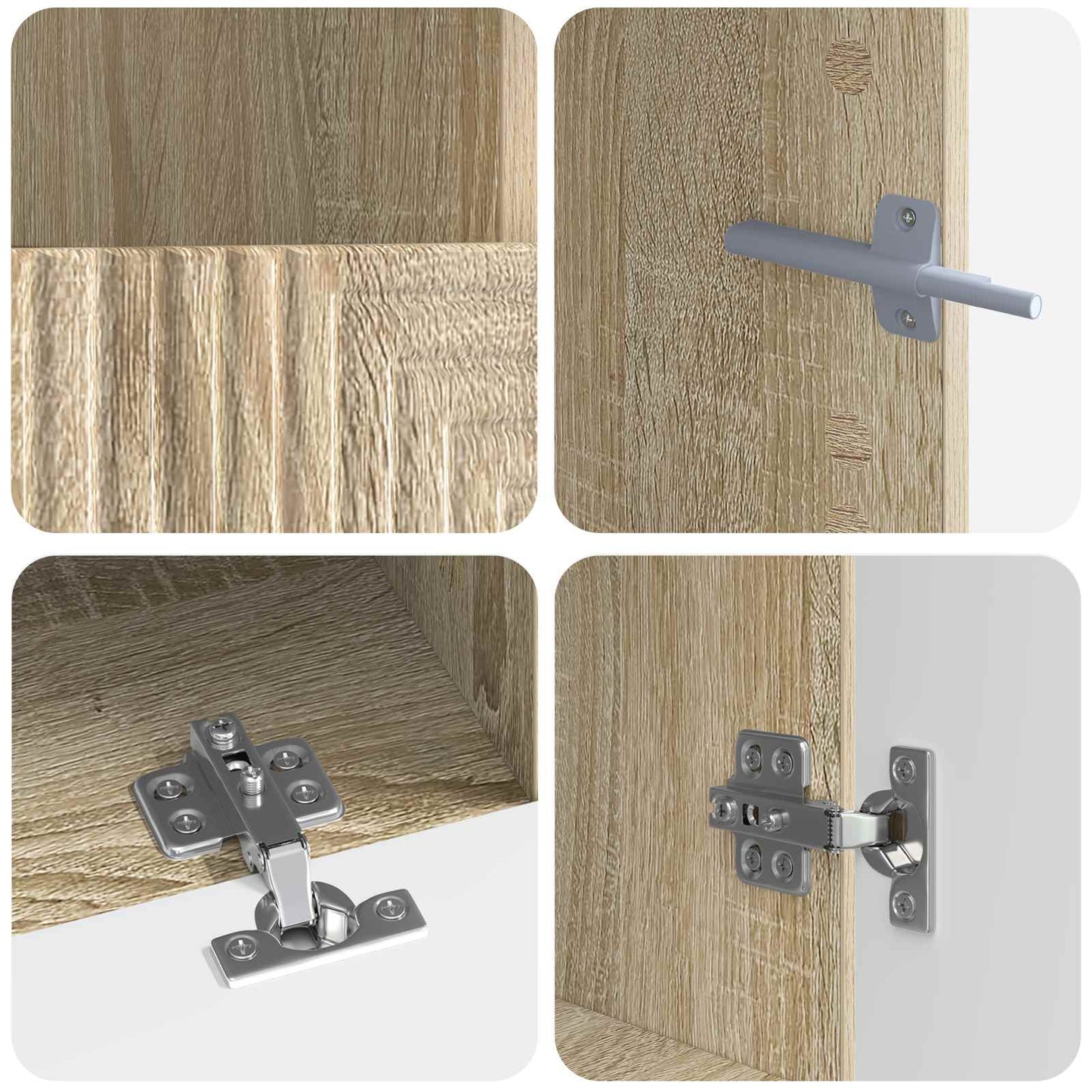 3-delige LED TV-kast Sonoma Eiken Bewerkt hout