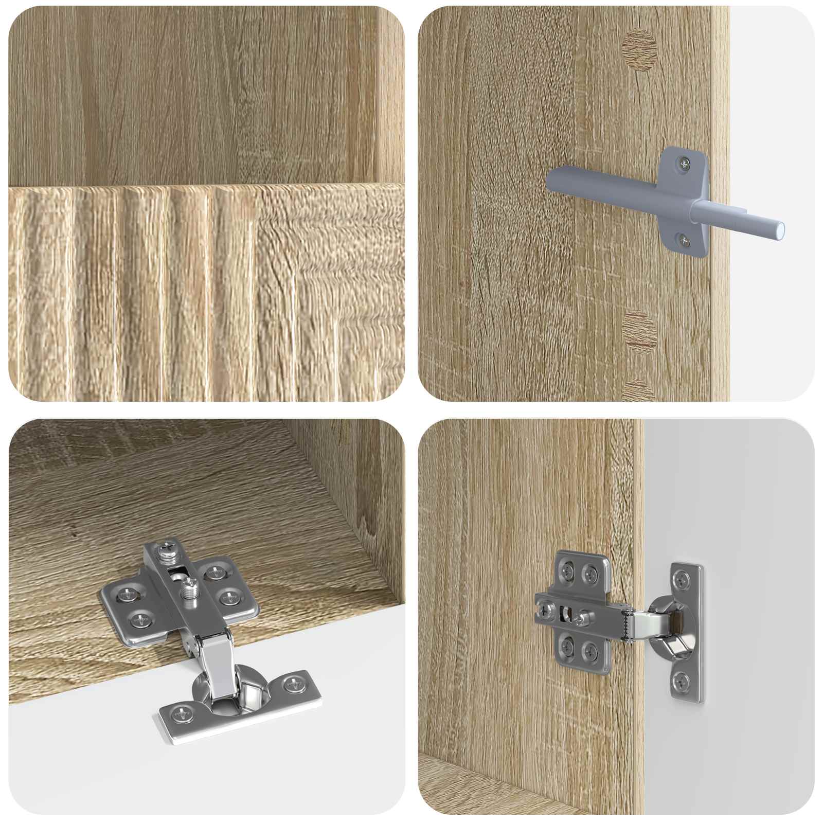 3-delige LED TV-kast Sonoma Eiken Bewerkt hout