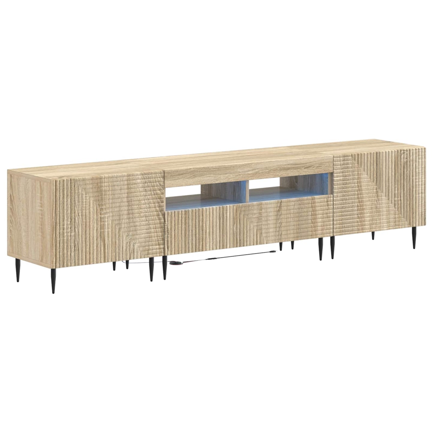 3-delige LED TV-kast Sonoma Eiken Bewerkt hout