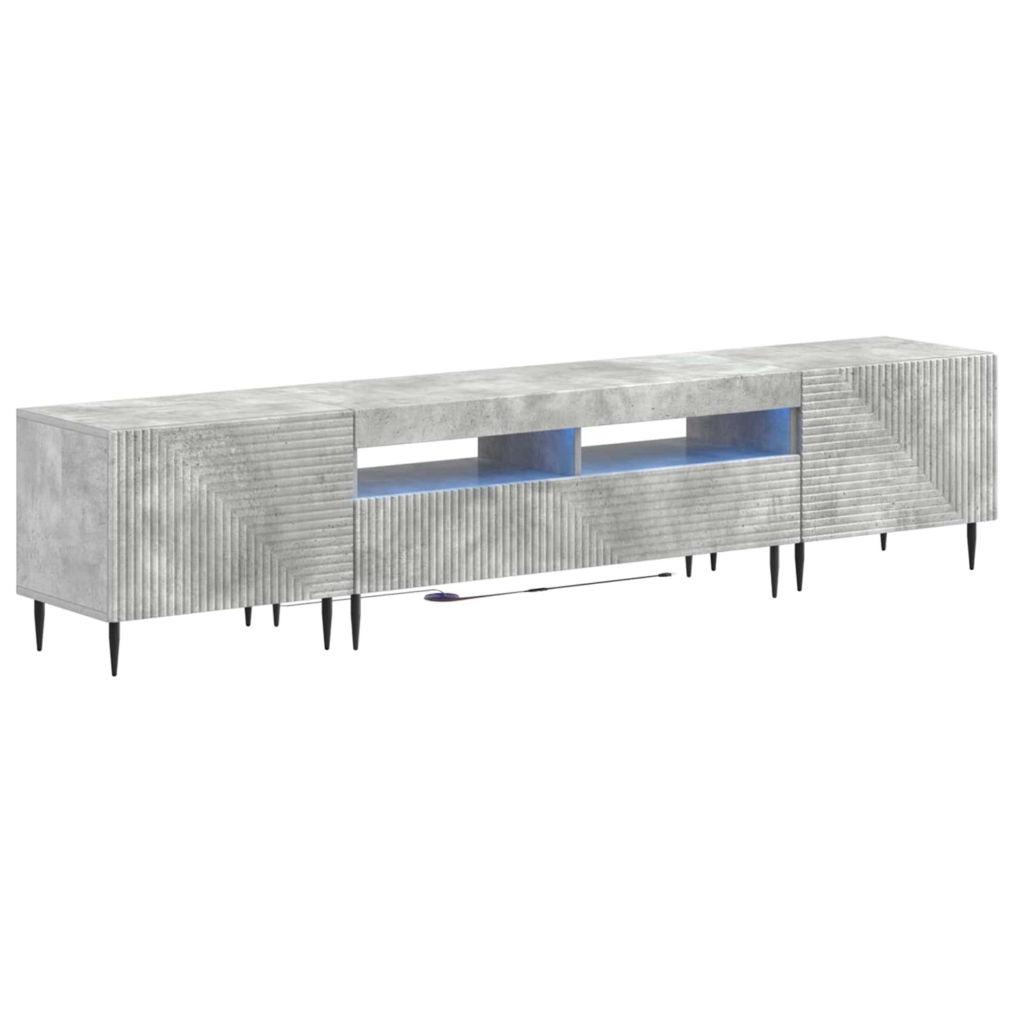 3-delige LED TV-kast Betongrijs Bewerkt hout