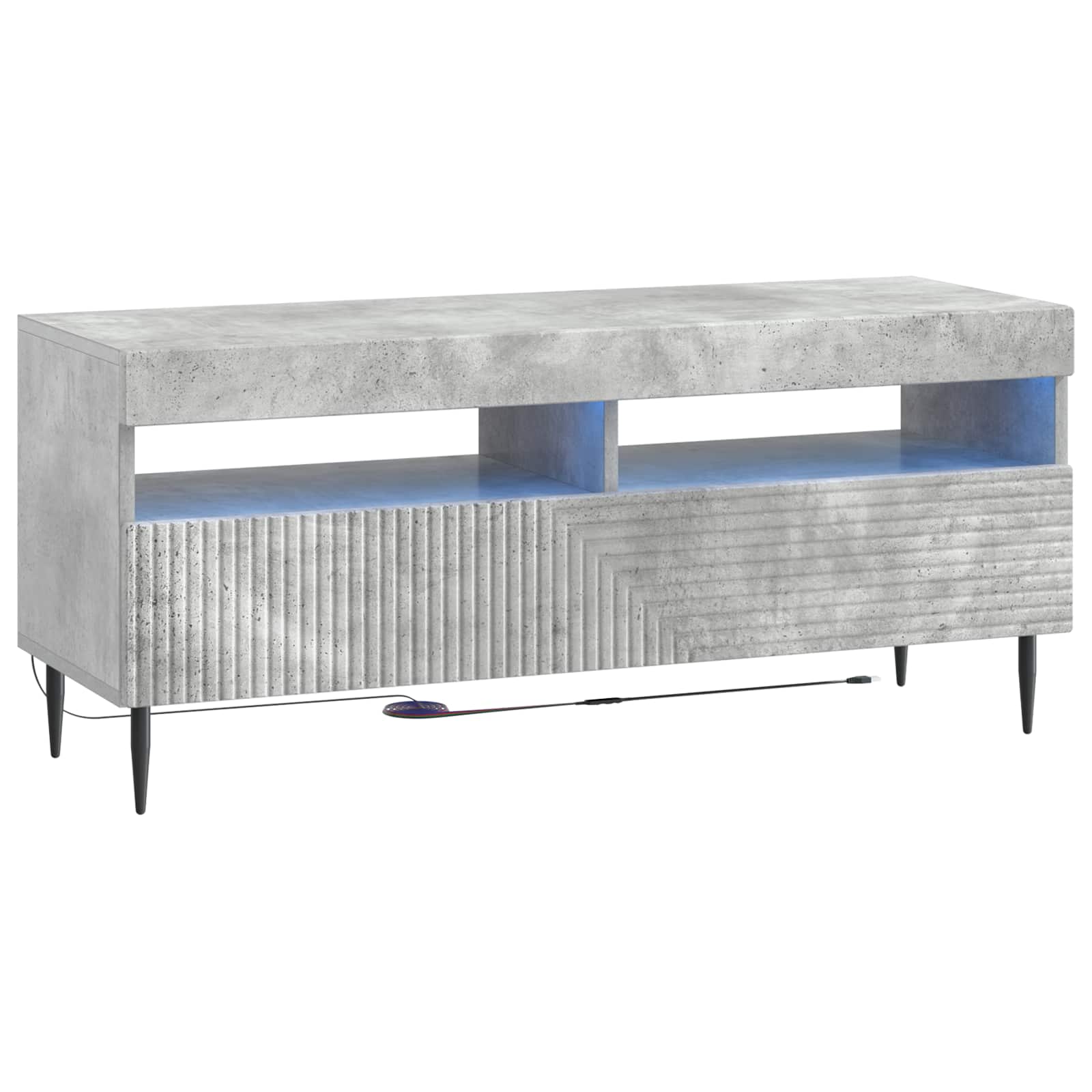 3-delige LED TV-kast Betongrijs Bewerkt hout