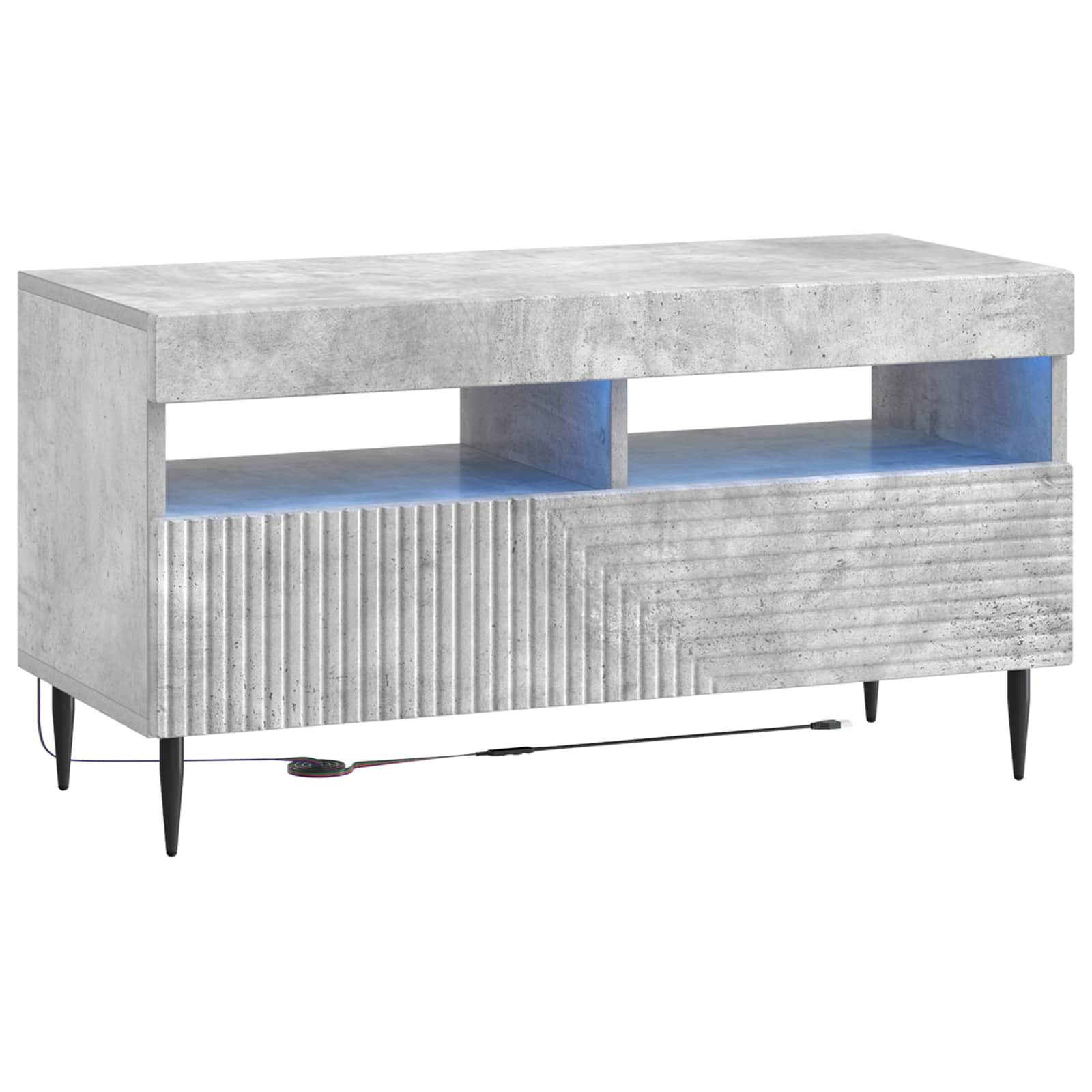 3-delige LED TV-kast Betongrijs Bewerkt hout