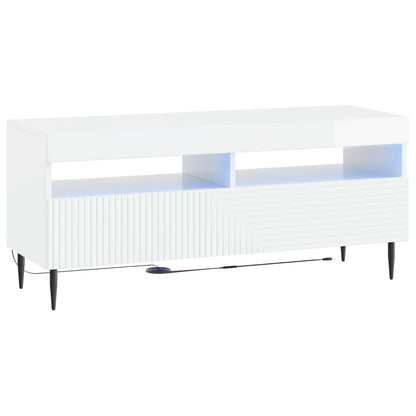 3-delige LED TV-kast Hoogglans Wit Bewerkt hout