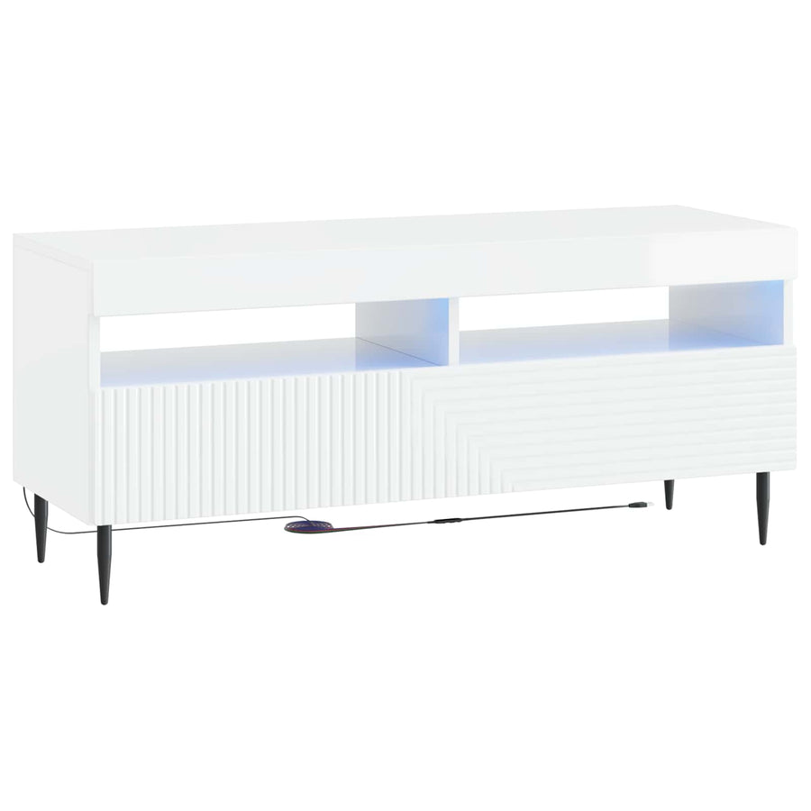 3-delige LED TV-kast Hoogglans Wit Bewerkt hout
