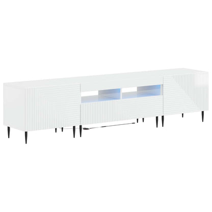 3-delige LED TV-kast Hoogglans Wit Bewerkt hout