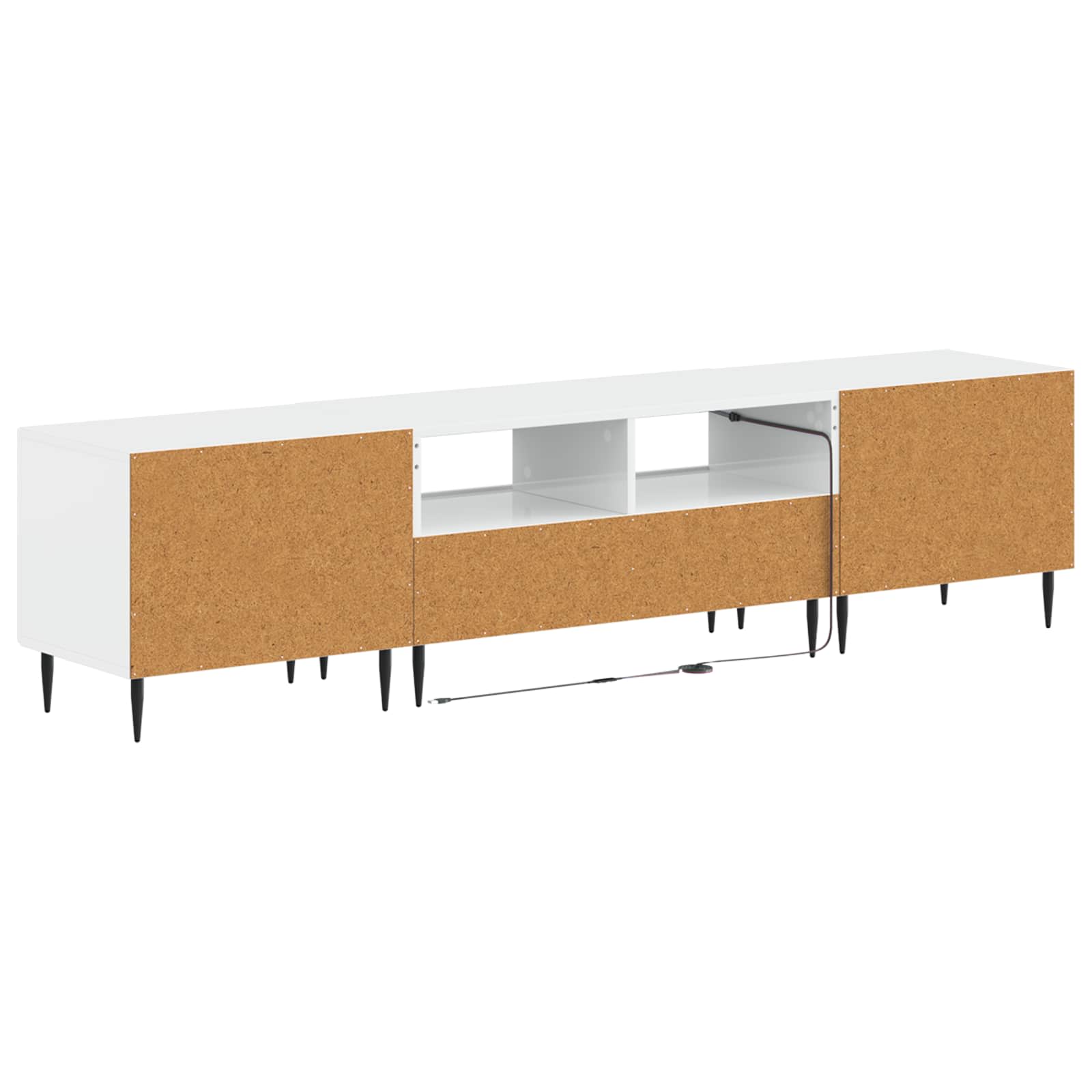 3-delige LED TV-kast Hoogglans Wit Bewerkt hout