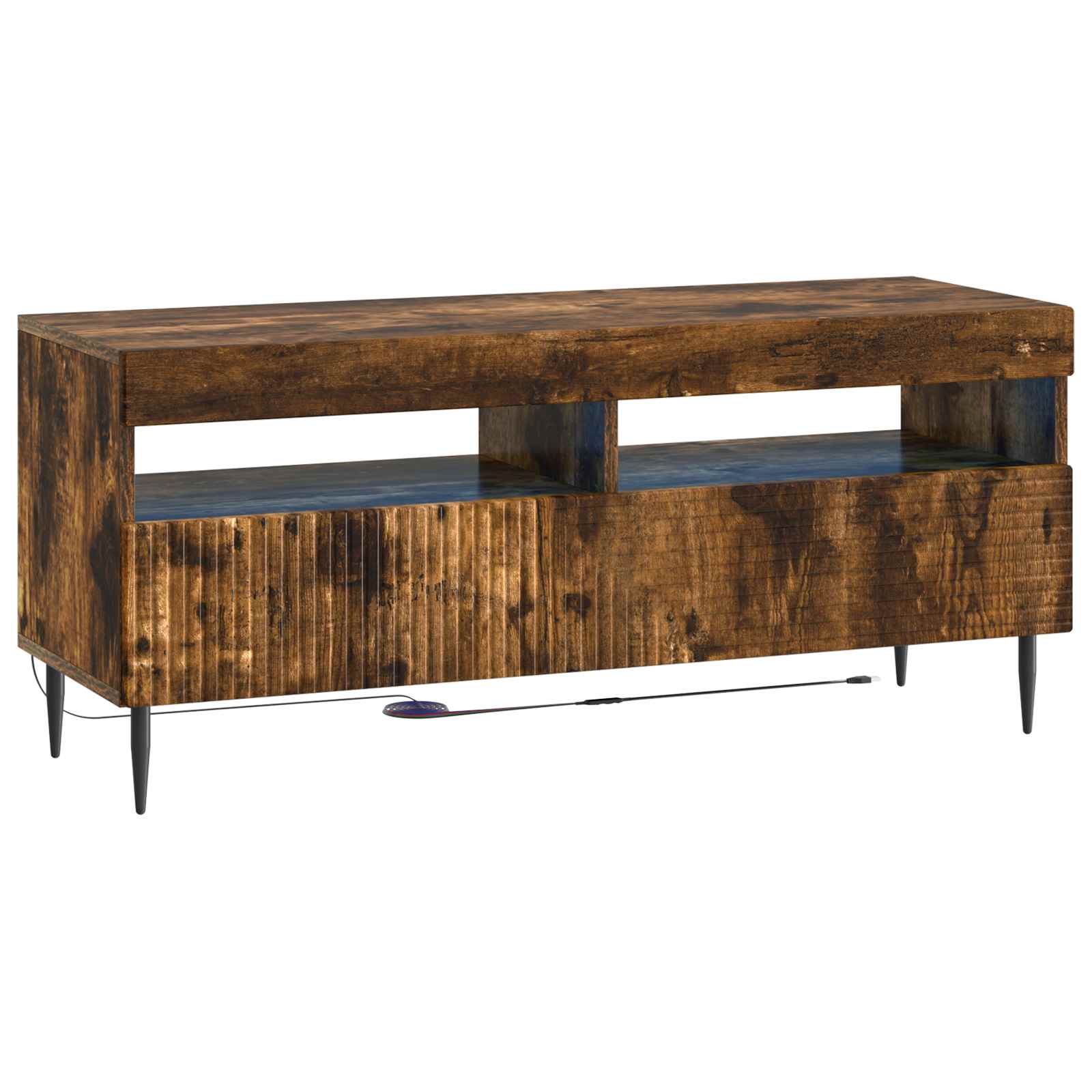 3-delige LED TV-kast Gerookt eiken Bewerkt hout