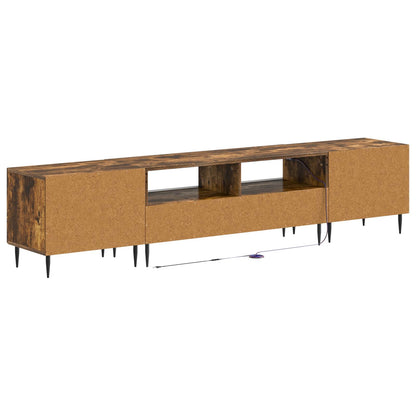 3-delige LED TV-kast Gerookt eiken Bewerkt hout