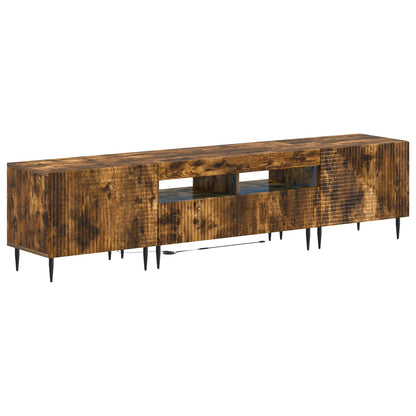 3-delige LED TV-kast Gerookt eiken Bewerkt hout