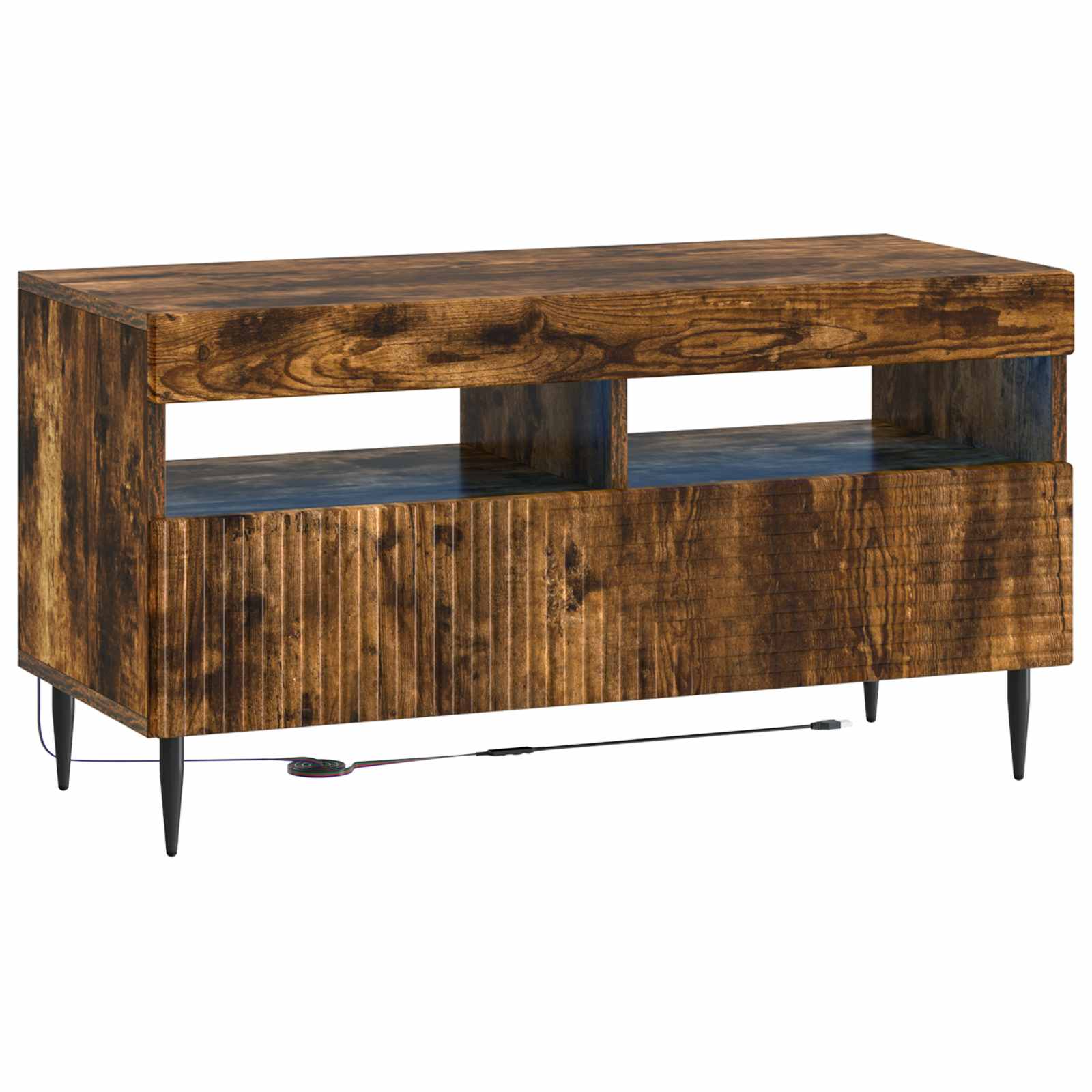 3-delige LED TV-kast Gerookt eiken Bewerkt hout