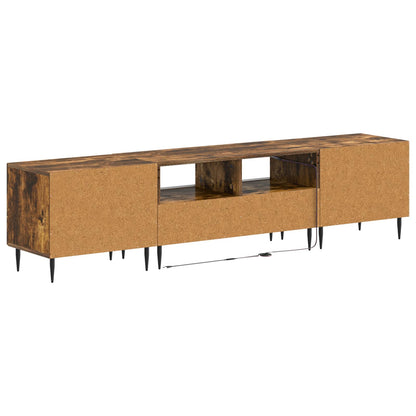 3-delige LED TV-kast Gerookt eiken Bewerkt hout