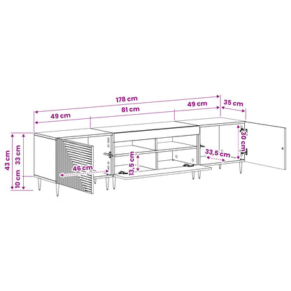 3-delige LED TV-kast Gerookt eiken Bewerkt hout