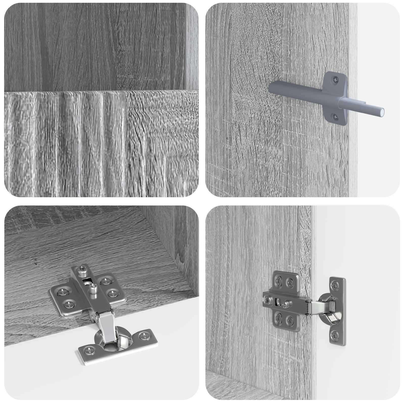 3-delige LED TV-kast Grijs Sonoma Bewerkt hout
