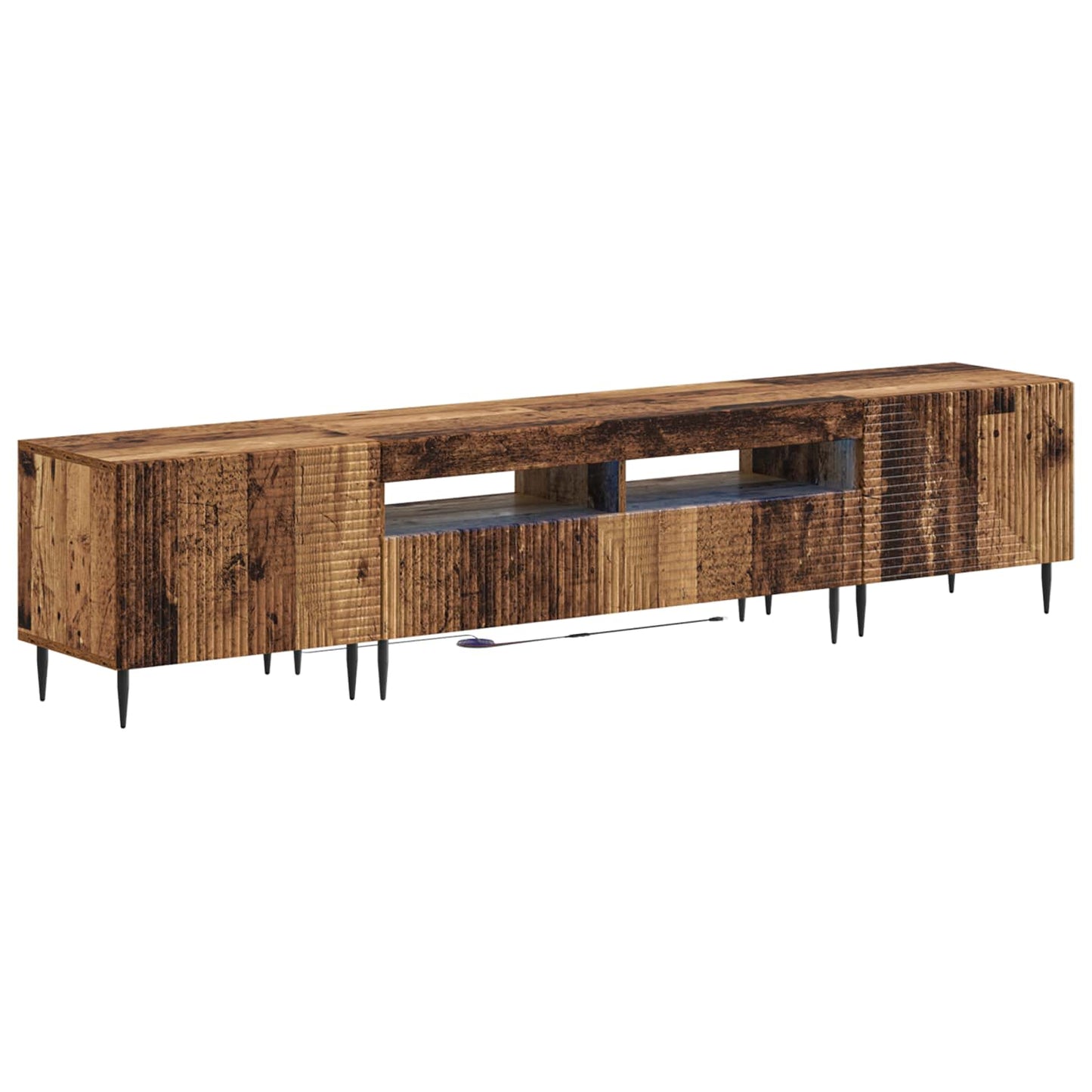 3-delige LED TV-kast Oud hout Bewerkt hout