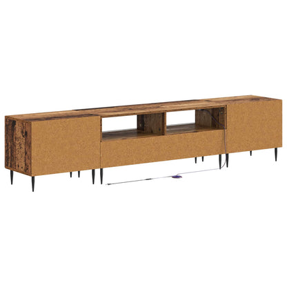 3-delige LED TV-kast Oud hout Bewerkt hout