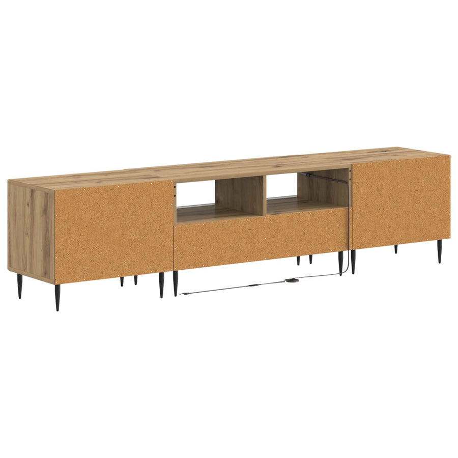 3-delige LED TV-kast Artisanaal eiken Bewerkt hout