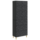 Kastenset 2 stuks zwart 66x34,5x90 cm bewerkt hout