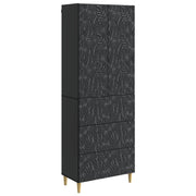 Kastenset 2 stuks zwart 66x34,5x90 cm bewerkt hout