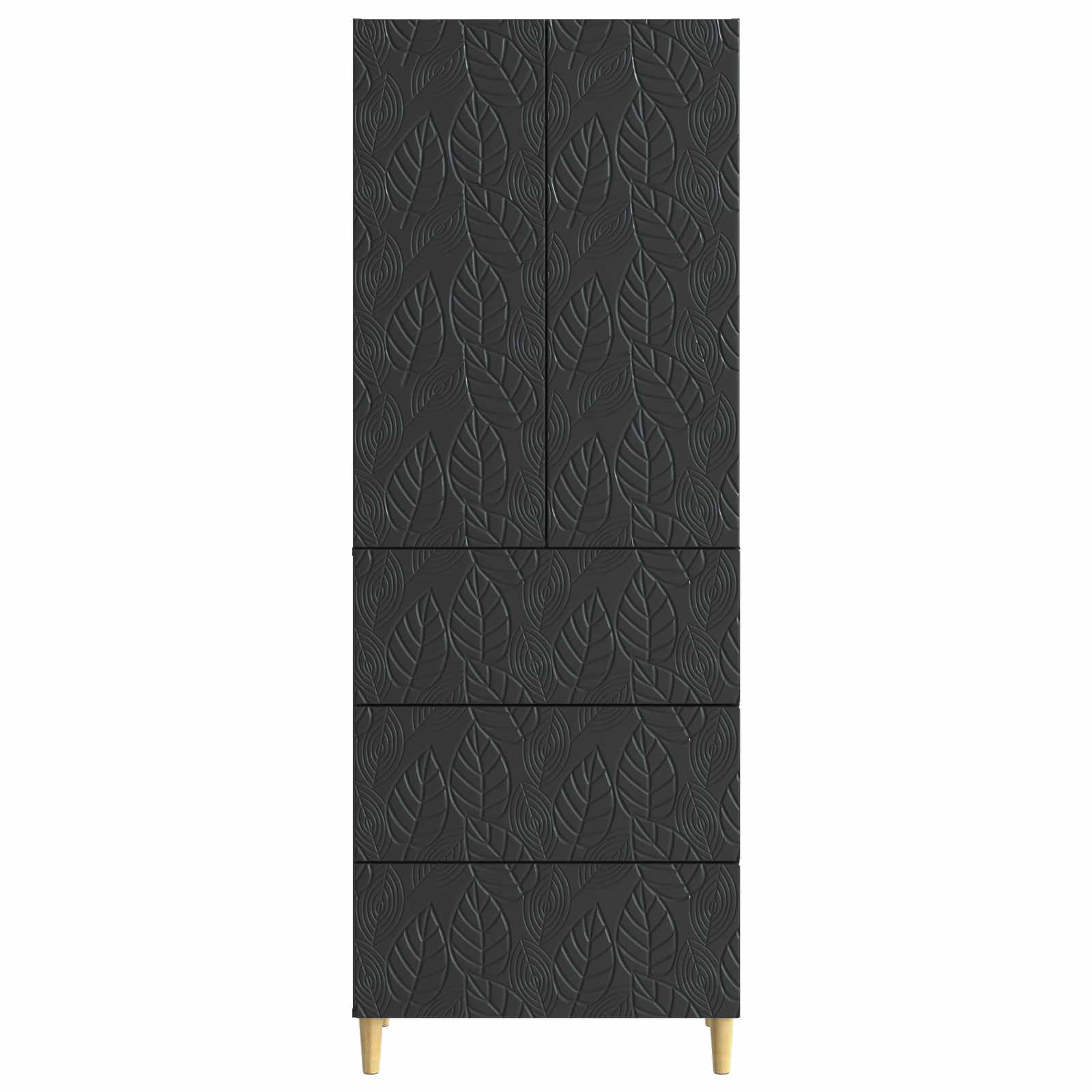 Kastenset 2 pcs Zwart 66 x 34,5 x 90 cm Bewerkt hout