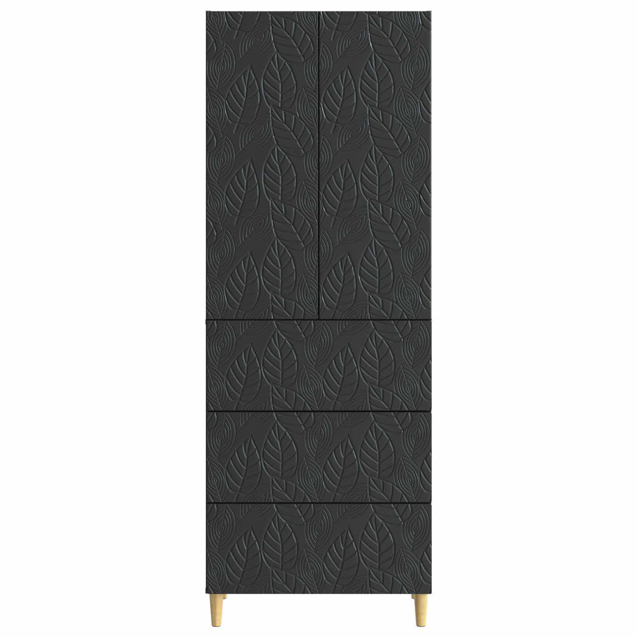 Kastenset 2 pcs Zwart 66 x 34,5 x 90 cm Bewerkt hout